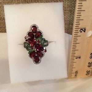 Gorgeous Garnet Siberian Emerald Ring